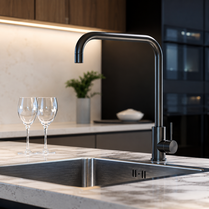 Load image into Gallery viewer, MILLEN Single Lever Kitchen, Faucet Mixer with 360° Swivel, Gunmetal Satin Finish, Color Gunmetal Model – MM02GM – 1 Year Warranty
