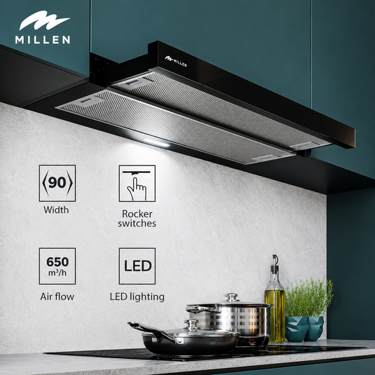 Millen 90cm Telescopic hood MBKHSG 9001 BL Filters Included, 3 Years Warranty