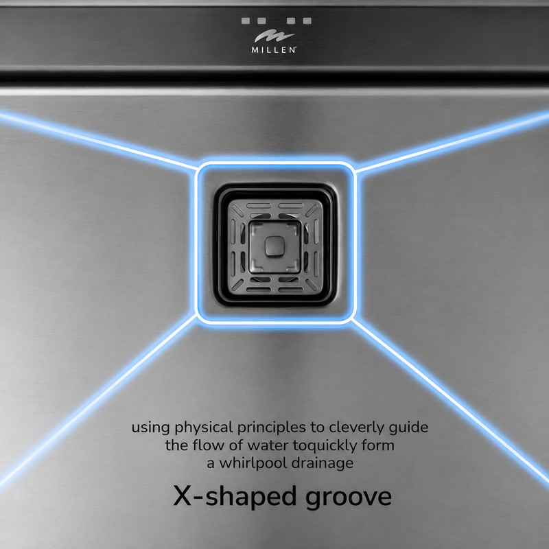 Load image into Gallery viewer, Millen Premium Handmade Undermount Single Bowl Sink With Accessories - SUS 304 Stainless Steel, Soundproof, Gunmetal Satin Finish - MS15835025GM
