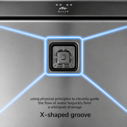 Millen Premium Handmade Undermount Single Bowl Sink With Accessories - SUS 304 Stainless Steel, Soundproof, Gunmetal Satin Finish - MS15835025GM
