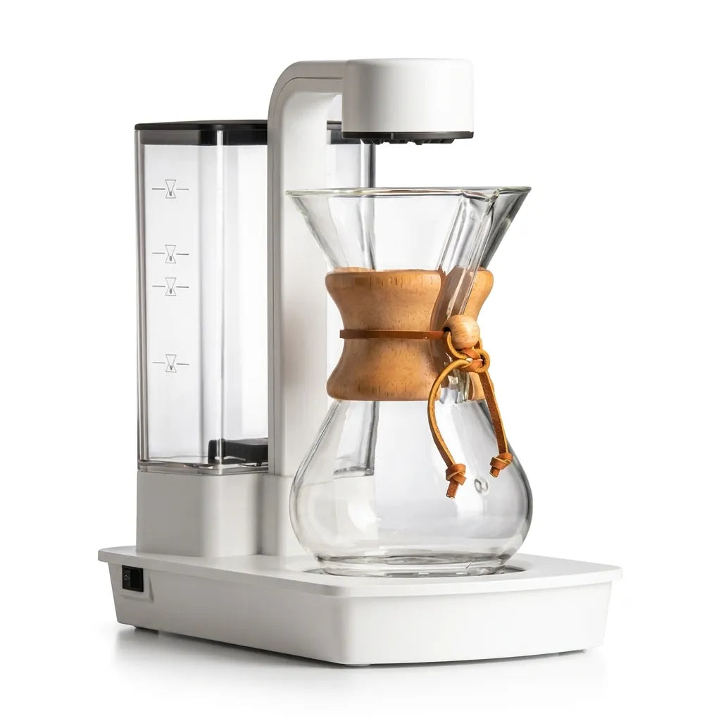 Chemex Ottomatic 2.0 Coffee Maker with Glass Carafe - Automatic Pour-Over Brewer for Hot & Iced Coffee ,Fits 3, 6, & 8 Cup Chemex Classic or Glass Handle Series