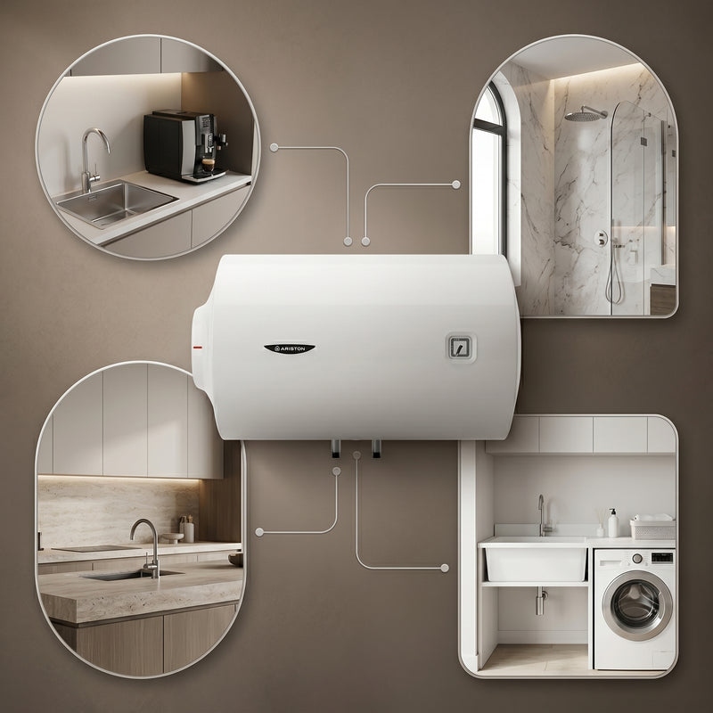 Load image into Gallery viewer, Ariston Electric Water Heater Horizontal PRO1 R Italy, 100 Liter - White
