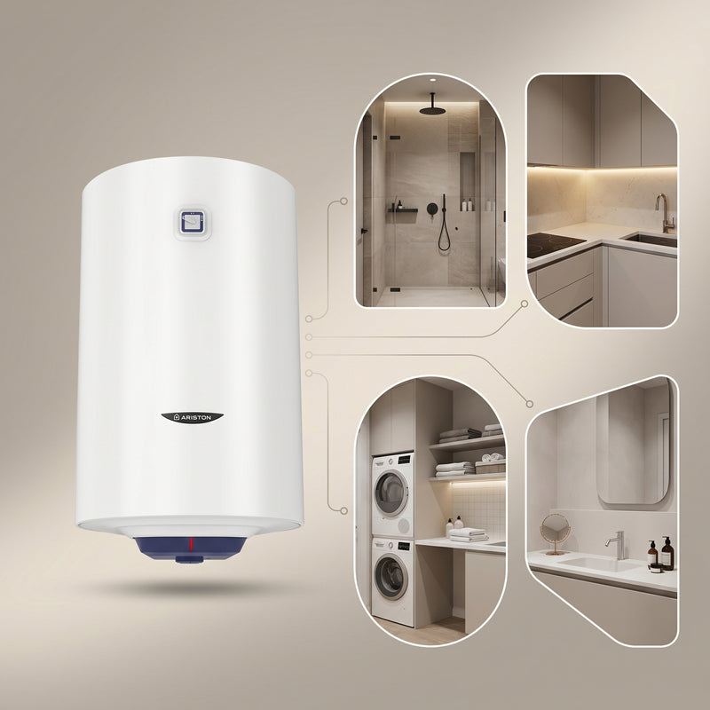 Load image into Gallery viewer, Ariston Electric Water Heater Vertical BLU R, 80 L - White
