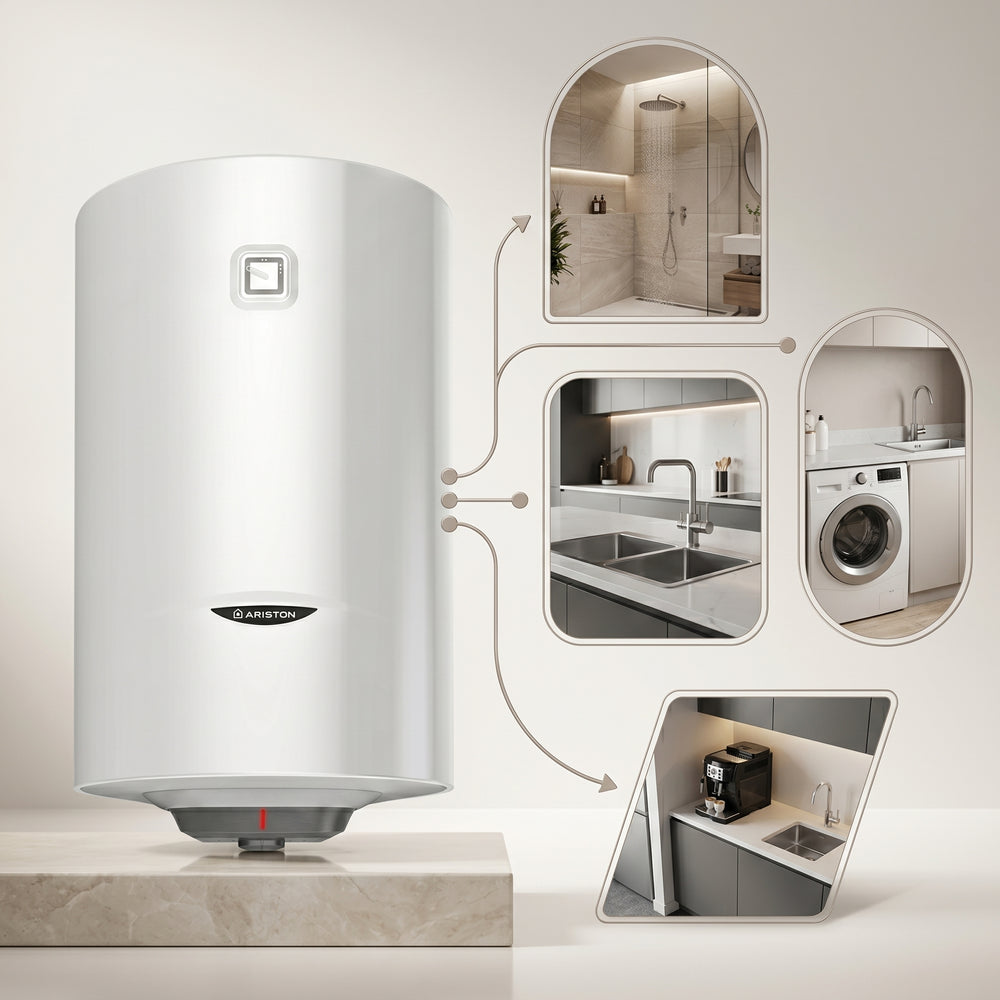 Ariston Electric Water Heater Vertical PRO1 R Italy, 100 Liter - White