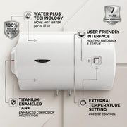 Ariston Electric Water Heater Horizontal PRO1 R Italy, 80 Liter - White