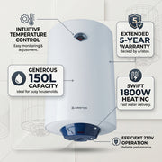 Ariston BLU R 150 Vertical Water Heater