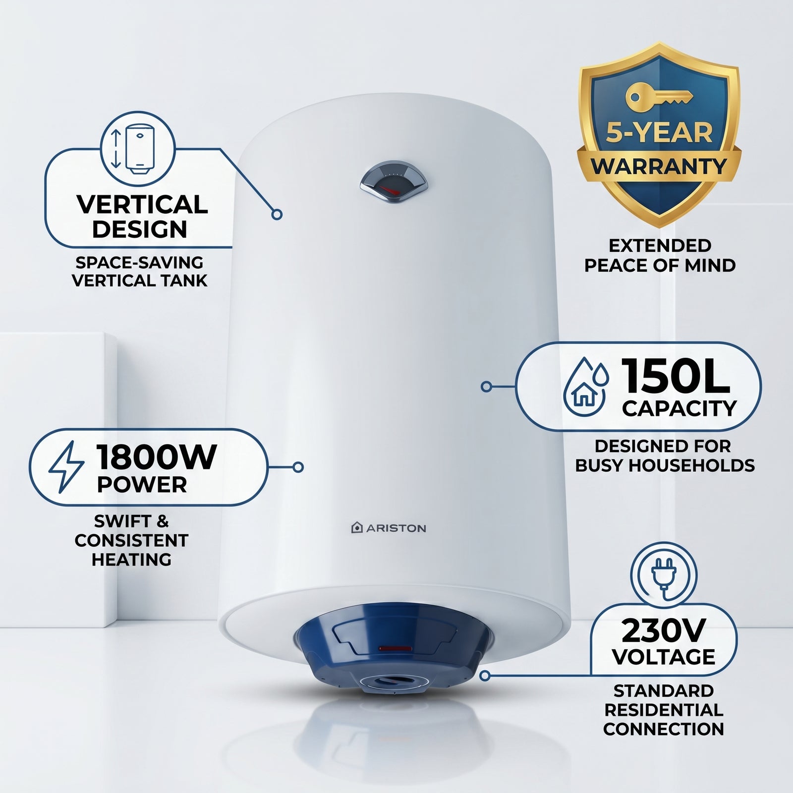 Ariston BLU R 150 Vertical Water Heater
