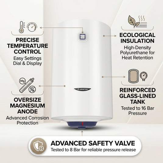 Ariston Electric Water Heater Vertical BLU R, 50 L - White
