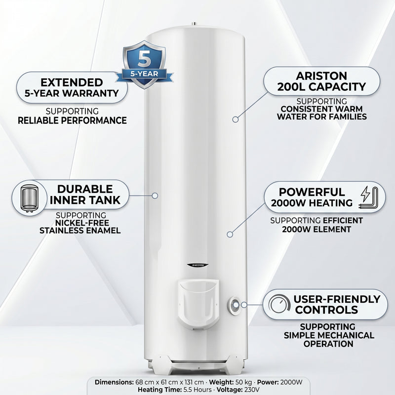 Load image into Gallery viewer, Ariston ARI 200 Vertical STAB Water Heater 300W -  200L
