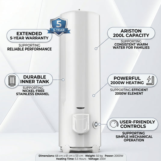 Ariston ARI 200 Vertical STAB Water Heater 300W -  200L