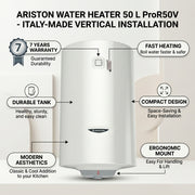 Ariston Water Heater Vertical Pro r 50v, 50 L