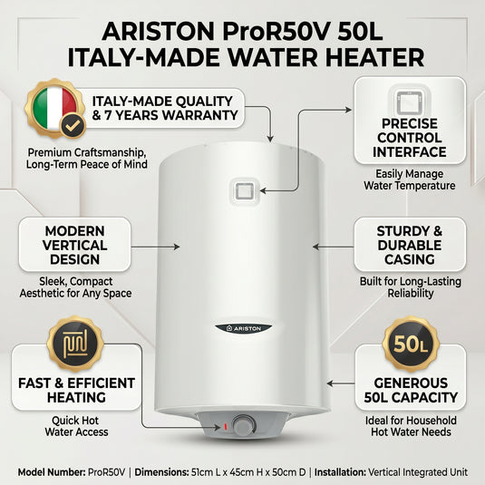 Ariston Water Heater Vertical Pro r 50v, 50 L