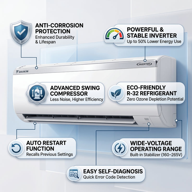 Load image into Gallery viewer, Daikin Wall Split 2.5 Ton | 8.8 kW | 3.3 HP | 30,000 Btu/h Air Conditioner FTKF30UVMKL / RKFG30UVMKL
