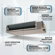 Daikin Ducted Split Air Conditioner 2.0 Ton 7.0 kW 2.6 HP 24,000 Btu/h FDMF24AVMK / RZF24AVMK