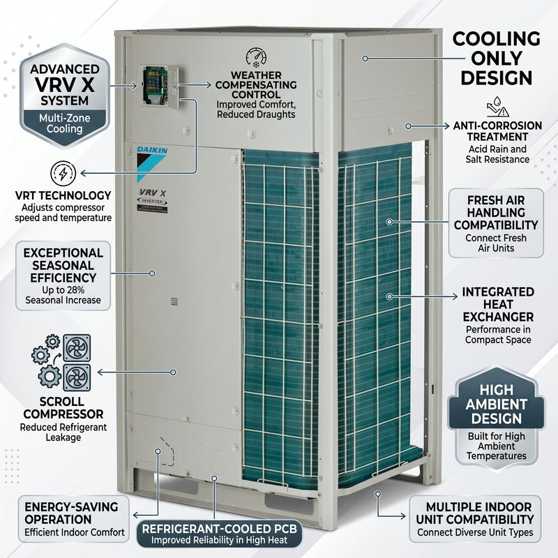 Load image into Gallery viewer, Daikin VRV Outdoor Unit 6.3 Ton 22.4 kW 8.0 HP 76,400 Btu/h RXQ8ARYFK
