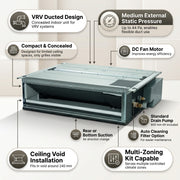 Daikin Ducted Splits for VRV Systems 0.6 Ton 2.2 kW 0.8 HP 7,500 Btu/h FXDQ20A3