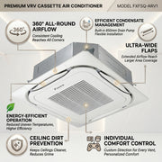 Daikin Cassette Splits for VRV Systems 1.2 Ton 4.5 kW 1.6 HP 15,000 Btu/h FXFSQ40ARV1 Black