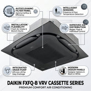 Daikin Cassette Splits for VRV Systems 4.0 Ton 14.0 kW 5.3 HP 48,000 Btu/h FXFQ125B White