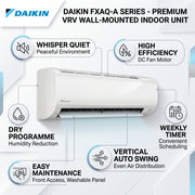 Daikin Wall Splits for VRV Systems 0.6 Ton 2.2 kW 0.8 HP 7,500 Btu/h FXAQ20A
