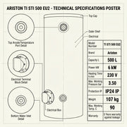 Ariston Water Heater Ti Sti 500, 500 L