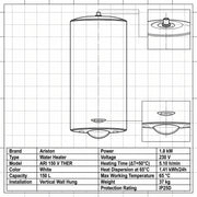 Ariston Electric Water Heater Vertical ARI 150 V THER, 150L - White