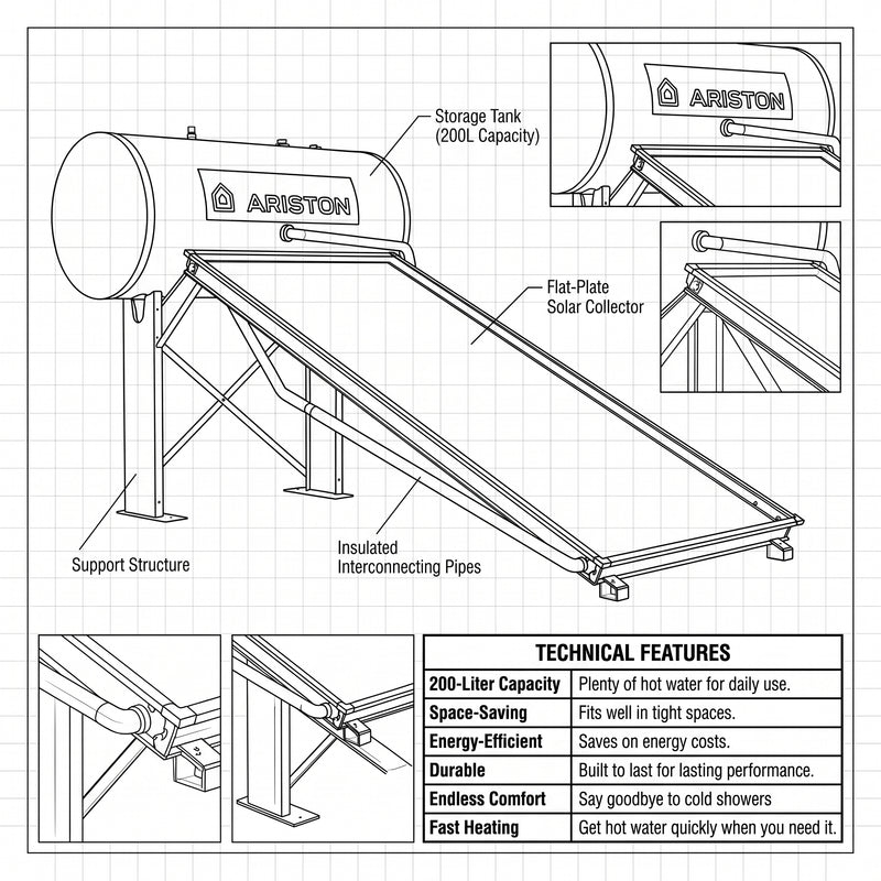 Load image into Gallery viewer, Ariston Solar Water Heater KAIROS THERMO CF-2 200 L
