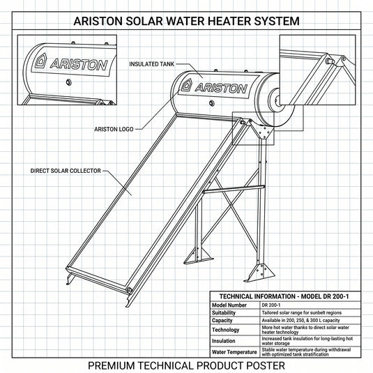 Ariston Solar Water Heater Kairos Thermo GR -1, 200 L