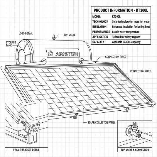 Ariston Solar Water Heater Kairos Thermo Hf 300 L
