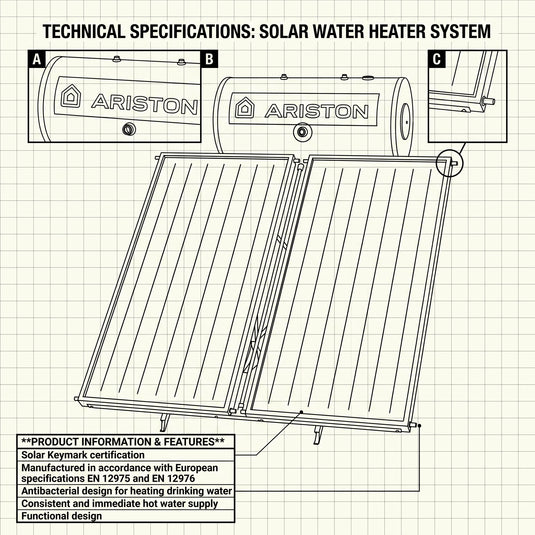 Ariston Solar Water Heater Kairos Thermo GR-2 300 L