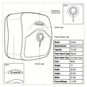 Ariston ANDRIS R 15 L Undersink Unvented Electric Storage Water Heater