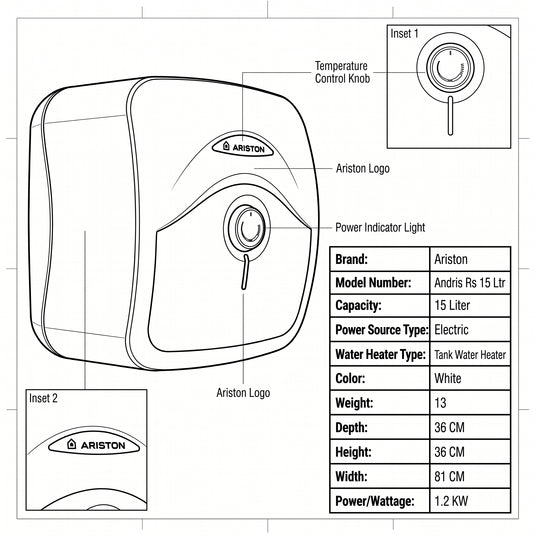 Ariston ANDRIS R 15 L Undersink Unvented Electric Storage Water Heater