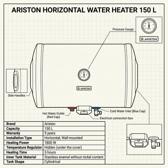 Ariston BLU R 150 Horizontal water heater