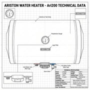 Ariston BLU R 200 Horizontal Water Heater