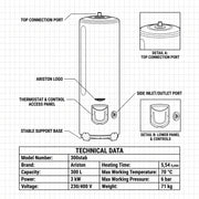Ariston Water Heater Stab Ari-300, 300 L
