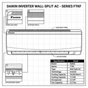 Daikin 2.0 Ton FTKF24TVMTZK / RKFG24TVMTZK Wall Split Series
