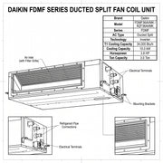 Daikin Ducted Split 3.0 Ton | 10.0 kW | 3.8 HP | 34,000 Btu/h Air Conditioner FDMF36AVMK / RZF36AVMK