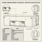 Daikin Ducted Split Air Conditioner 5.0 Ton 16.7 kW 6.3 HP 57,000 Btu/h FDMRN60AV1KU / RR60AY1KU