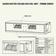Daikin Ducted Split Air Conditioner 3.0 Ton 10.6 kW 4.0 HP 36,000 Btu/h FDMRN36AV1KU / RR36AV1KU