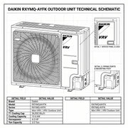 Daikin VRV Outdoor Unit 3.0 Ton 10.6 kW 4.0 HP 36,000 Btu/h RXYMQ4AYFK