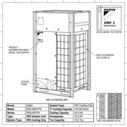 Daikin VRV Outdoor Unit 13.0 Ton 45.0 kW 16.0 HP 153,500 Btu/h RXQ16ARYFK