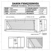 Daikin Ducted Splits for VRV Systems 6.3 Ton 22.4 kW 8.5 HP 76,400 Btu/h FXMQ200NVE6