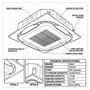 Daikin Cassette Splits for VRV Systems 2.0 Ton 7.0 kW 2.6 HP 24,000 Btu/h FXFQ63B White