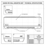 Daikin Wall Splits for VRV Systems 1.2 Ton 4.5 kW 1.6 HP 15,000 Btu/h FXAQ40ARVM