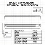 Daikin Wall Splits for VRV Systems 1.2 Ton 4.5 kW 1.6 HP 15,000 Btu/h FXAQ40A