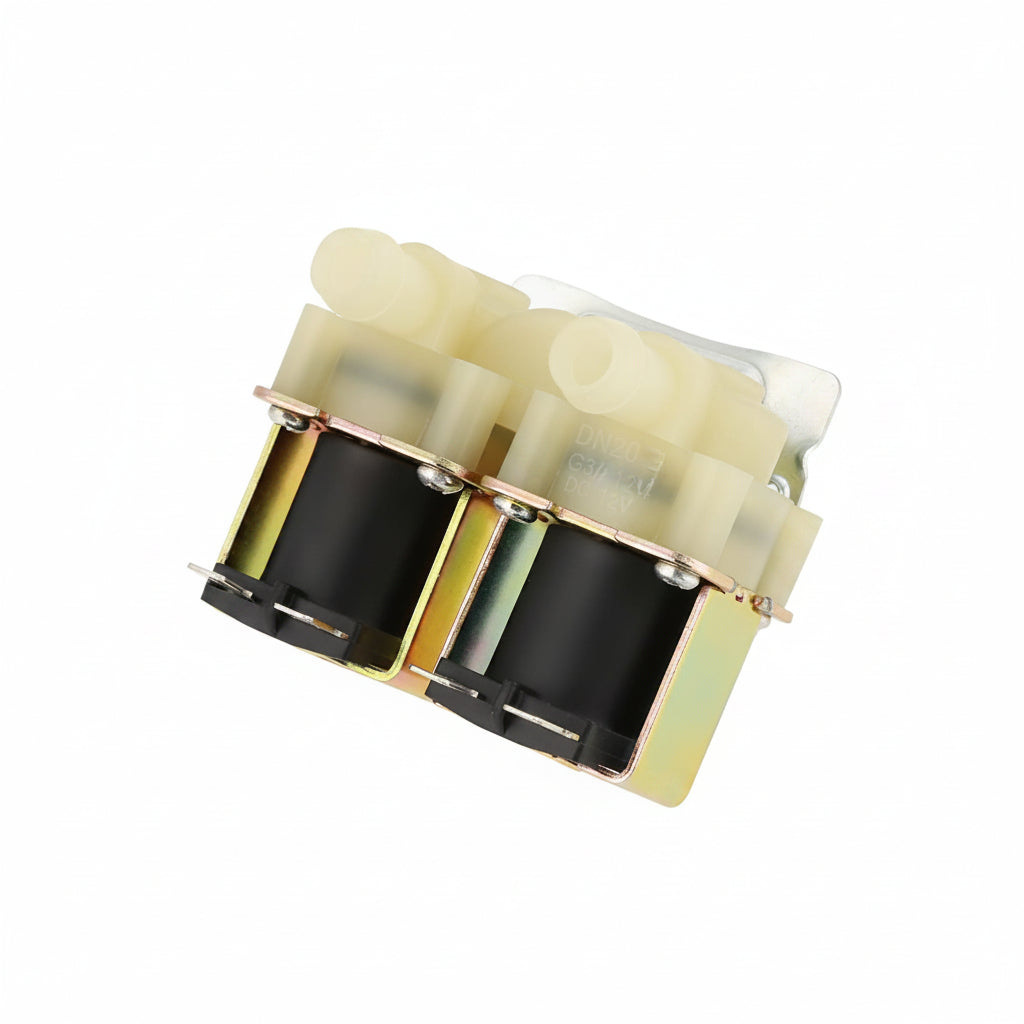 DN20 G3/4 DC 12V Dual Head Water Inlet Solenoid Valve for Washing Machine Normally Closed