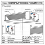 Daikin Ducted Splits for VRV Systems 4.5 Ton 15.8 kW 6.0 HP 54,000 Btu/h FXMQ140PBV1