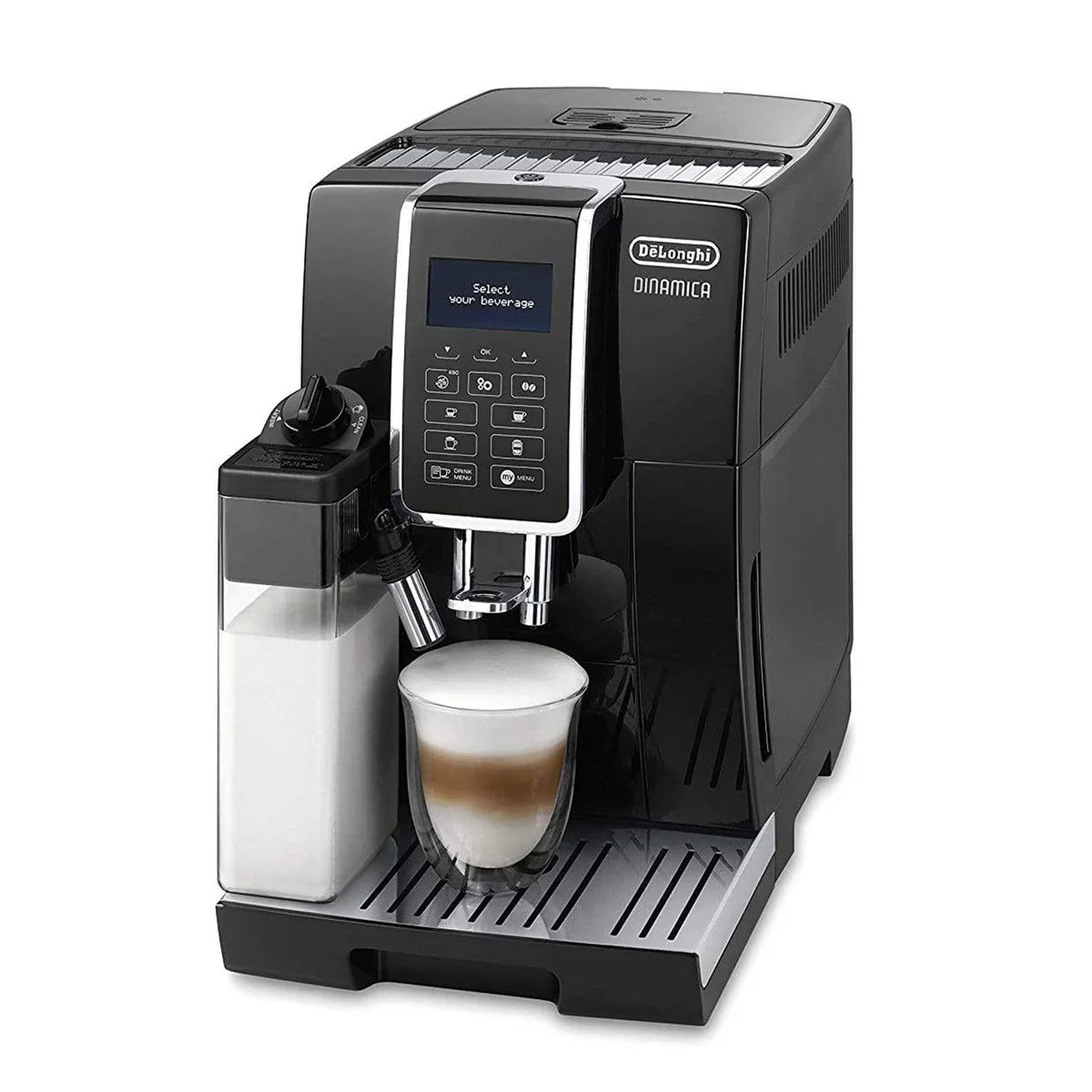 De'Longhi Fully Automatic Bean to Cup Coffee Machine with Built-in Grinder, ECAM350.55.B, Black