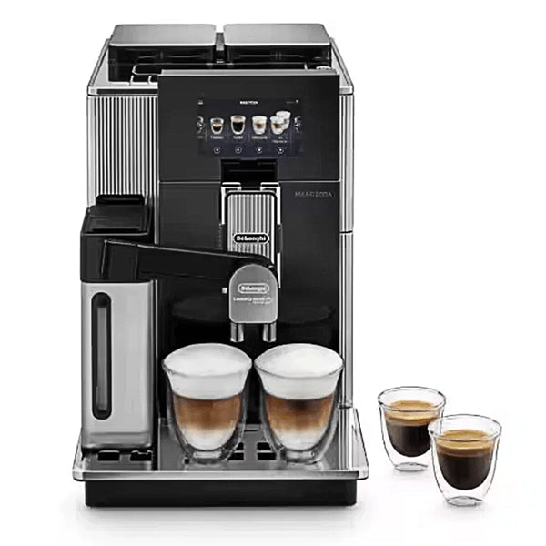 De’Longhi Maestosa Fully Automatic Bean To Cup Coffee Machine, EPAM960.75.GLM, Silver & Black