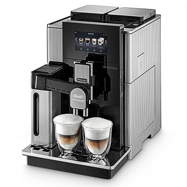 De’Longhi Maestosa Fully Automatic Bean To Cup Coffee Machine, EPAM960.75.GLM, Silver & Black