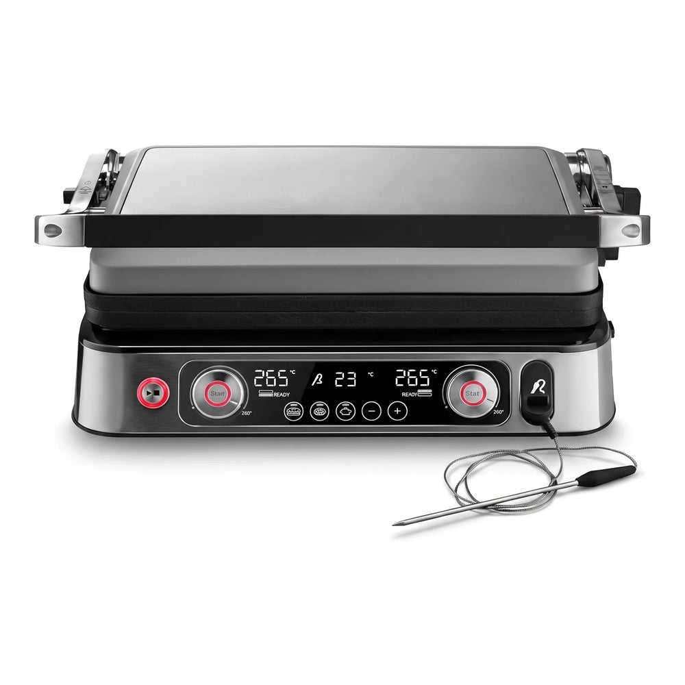 De'Longhi MultiGrill 1100 CGH1130DP | Open Grill | Over grill | Free MultiGrill App | Electronic Thermostat | LED display with timer | 2 Grill plates, 2 Griddle plates, 2 Waffle plates